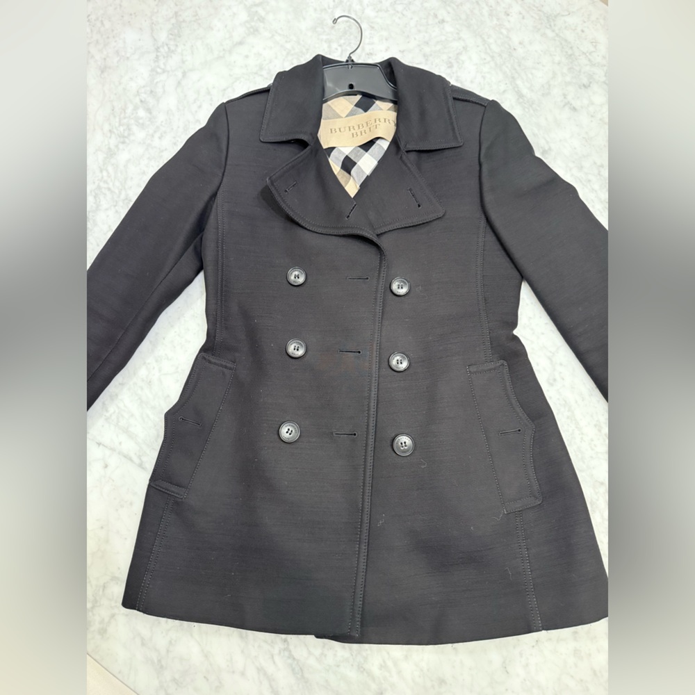 Burberry Charcoal Double-Breasted Pea Coat